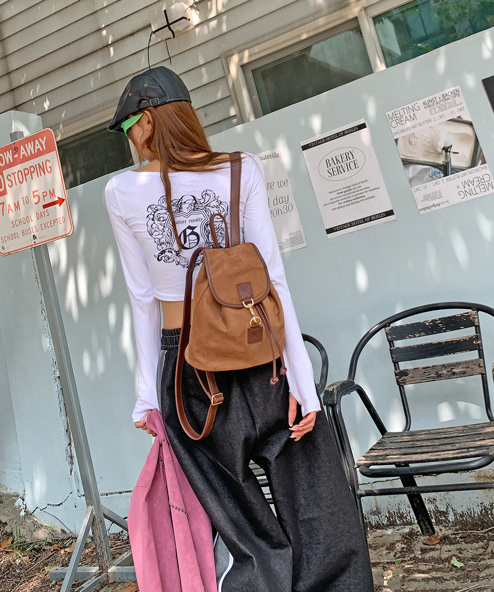 vanillasecond-스웨이드미니백팩[2color]♡韓國女裝袋