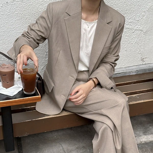 realcoco-[REALPRICE20%/자체제작] UTMOST 모티브 싱글 자켓 - 2 Color (울/오버핏)♡韓國女裝外套